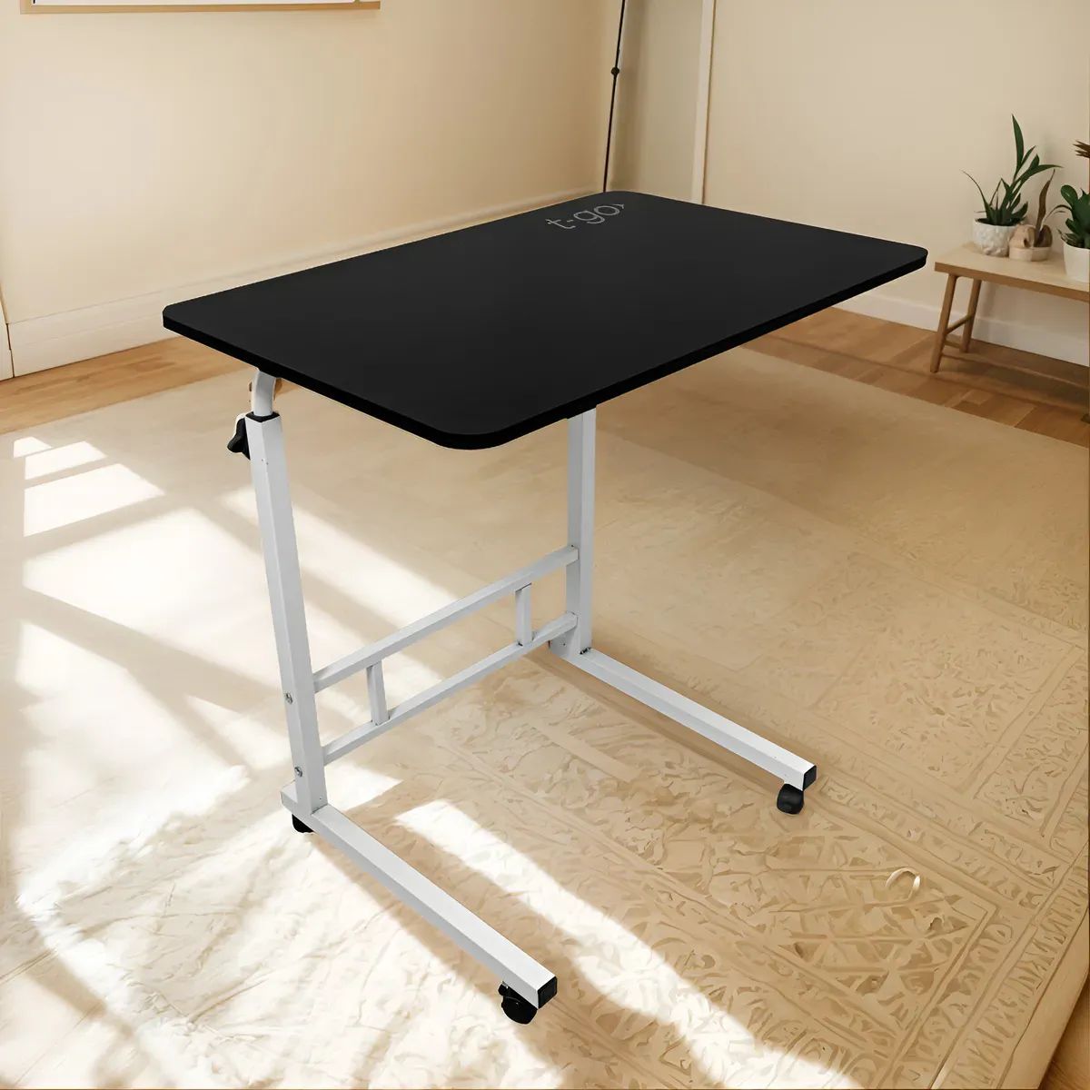 Mesa De Arrime Auxiliar Con Ruedas Y Altura Regulable - imagen 2