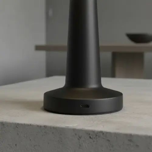 LÁMPARA LED DE MESA TÁCTIL RECARGABLE FRÍA CÁLIDA Y NATURAL HIERRO GALVANIZADO 1200mAh 3W 24x9cm - imagen 3