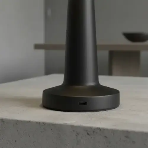 LÁMPARA LED DE MESA TÁCTIL RECARGABLE FRÍA CÁLIDA Y NATURAL HIERRO GALVANIZADO 1200mAh 3W 24x9cm - imagen 3