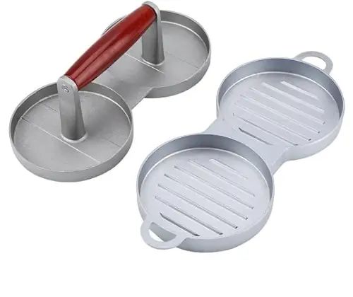 Molde para hamburguesas x2 metálico de 12cm