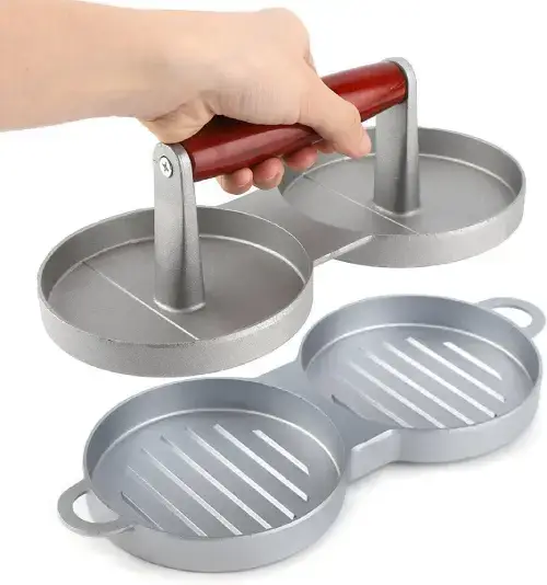 Molde para hamburguesas x2 metálico de 12cm - imagen 2