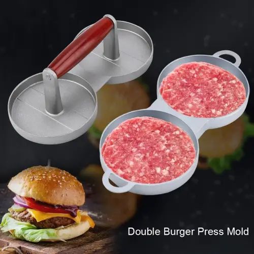 Molde para hamburguesas x2 metálico de 12cm - imagen 3