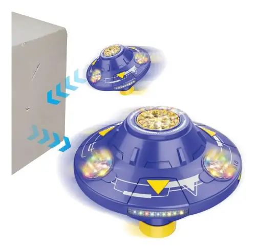 BURBUJERO AUTOMÁTICO DISEÑO TROMPO/OVNI RECARGABLE LUZ LED 360° 19x19x13cm - imagen 5