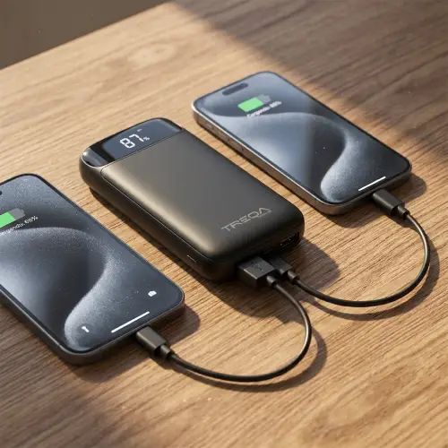 POWER BANK TREQA LCD LED 2 USB 2.1A ABS 16800mAh - imagen 2