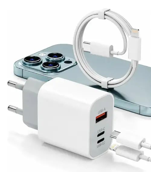 CARGADOR TREQA USB Y 2 C CARGA ULTRA RÁPIDA C/CABLE 1m 120W - imagen 3