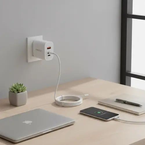 CARGADOR TREQA USB Y 2 C CARGA ULTRA RÁPIDA C/CABLE 1m 120W - imagen 2