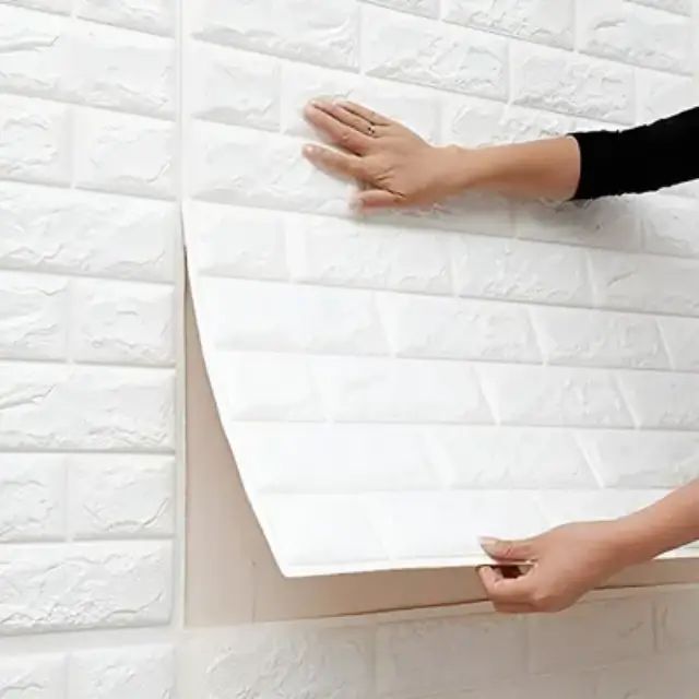 Panel Adhesivo de Pared 3D Papel Tapiz Blanco --- CAJA DE 150 UNIDADES - imagen 3