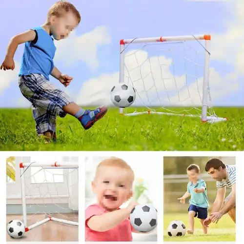 ARCO DE FÚTBOL INFANTIL PVC 97x64x35cm PELOTA 14cm E INFLADOR - imagen 3