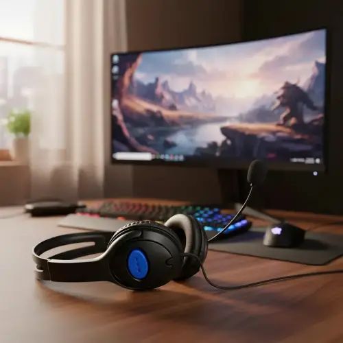 AURICULAR AJUSTABLE GAMER C/CABLE 1.2mts PARA PS4 - imagen 3