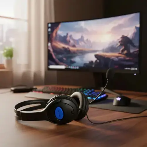 AURICULAR AJUSTABLE GAMER C/CABLE 1.2mts PARA PS4 - imagen 3