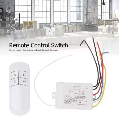 INTERRUPTOR INTELIGENTE 4 CANALES INALÁMBRICO 220V ABS HASTA 1000W 10M - imagen 2