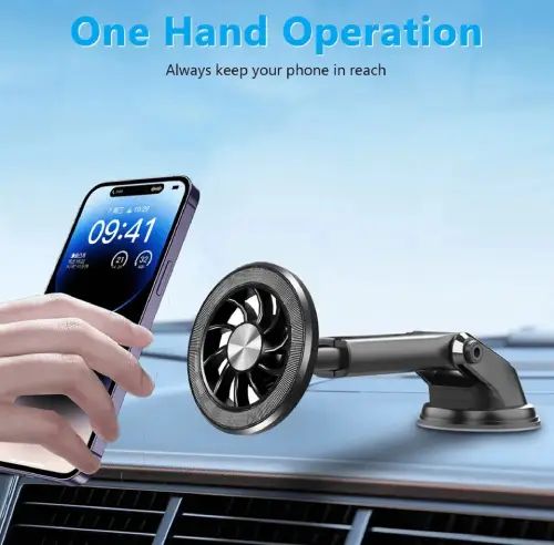 SOPORTE MAGNÉTICO DE CELULAR PARA AUTO METAL + ABS 360° - imagen 2