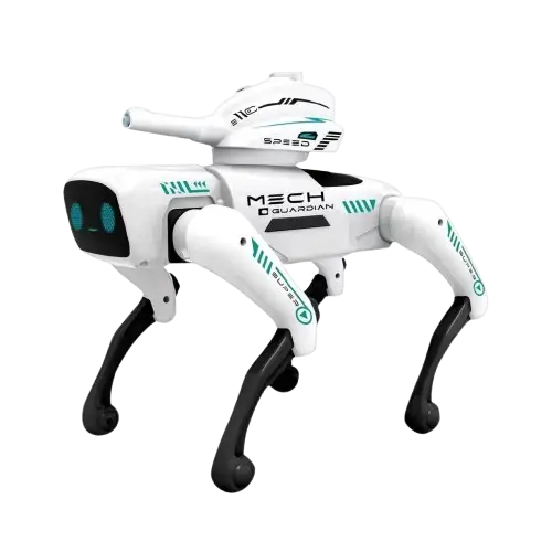 PERRO ROBOT INTELIGENTE A CONTROL REMOTO PROGRAMABLE LUZ LED LANZA BOLAS DE HIDROGEL CONTROL POR VOZ 27x32x19cm - imagen 2