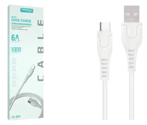 CABLE DE CARGA Y DATOS TREQA USB A TIPO C CARGA RÁPIDA TPE 5.1A/5V 1M - imagen 1