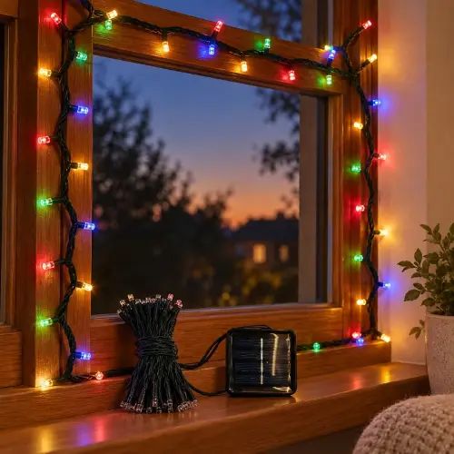 LUCES MULTICOLOR x180 HILO 20mts c/PANEL SOLAR - imagen 4