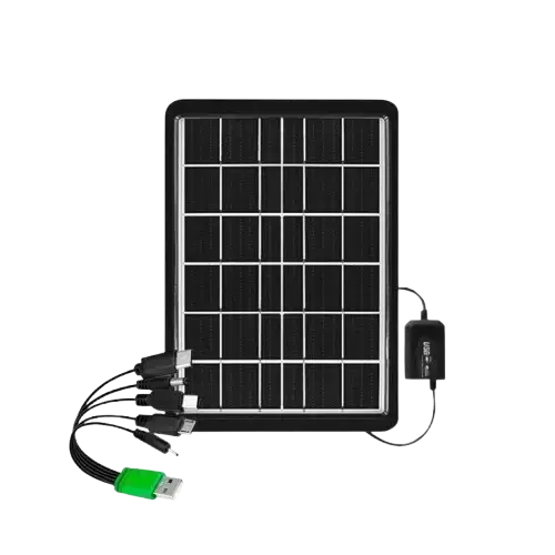 PANEL SOLAR CON ADAPTADOR MÚLTIPLE USB 6V 8W 20.5x29cm - imagen 1