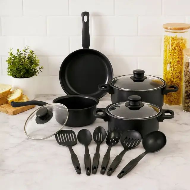 Juego/Batería de Cocina de 13 Piezas, con 2 Ollas, Cacerola, Sartén y Utensilios - imagen 2