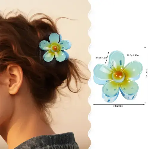 PINZA DE PELO DISEÑO FLOR VARIOS COLORES 8cm - imagen 3