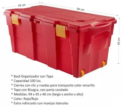 BAÚL ORGANIZADOR 100L 94x45x39cm - imagen 3