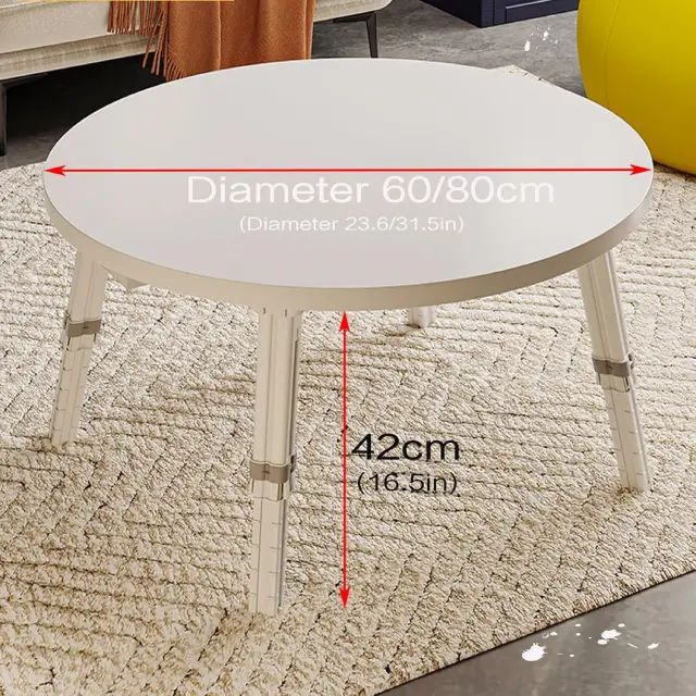 Mesa Auxiliar Circular Moderna De Altura Regulable - imagen 3