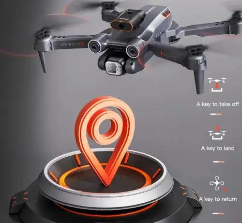 DRONE 2 CÁMARAS CONTROL REMOTO CON PANTALLA LUCES LED 360° 35x31x9cm - imagen 3