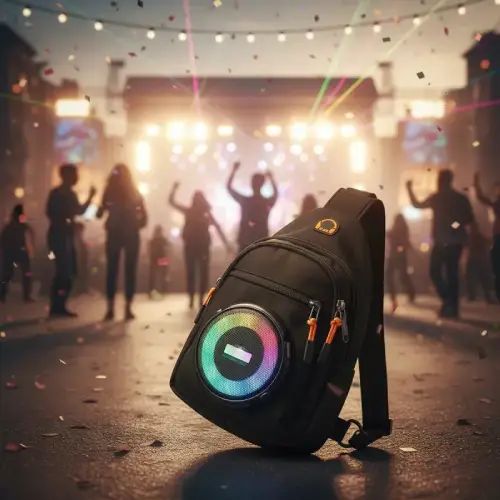BANDOLERA IMPERMEABLE CON PARLANTE RGB 3" 10W 2500mAh USB 5V - imagen 3