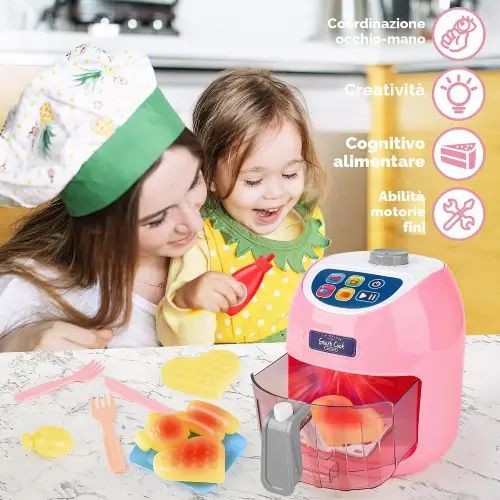 FREIDORA DE AIRE JUEGUETE INFANTIL LUCES SONIDO 22x19cm - imagen 3