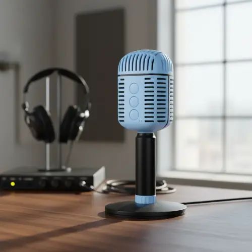 MICRÓFONO RETRO INALÁMBRICO PARA KARAOKE CON ALTAVOZ 1200mAh 5W 6.5x19cm - imagen 3