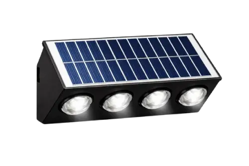 Lámpara Solar LED Exterior con Panel Integrado y Encendido Automático 20x10x6cm