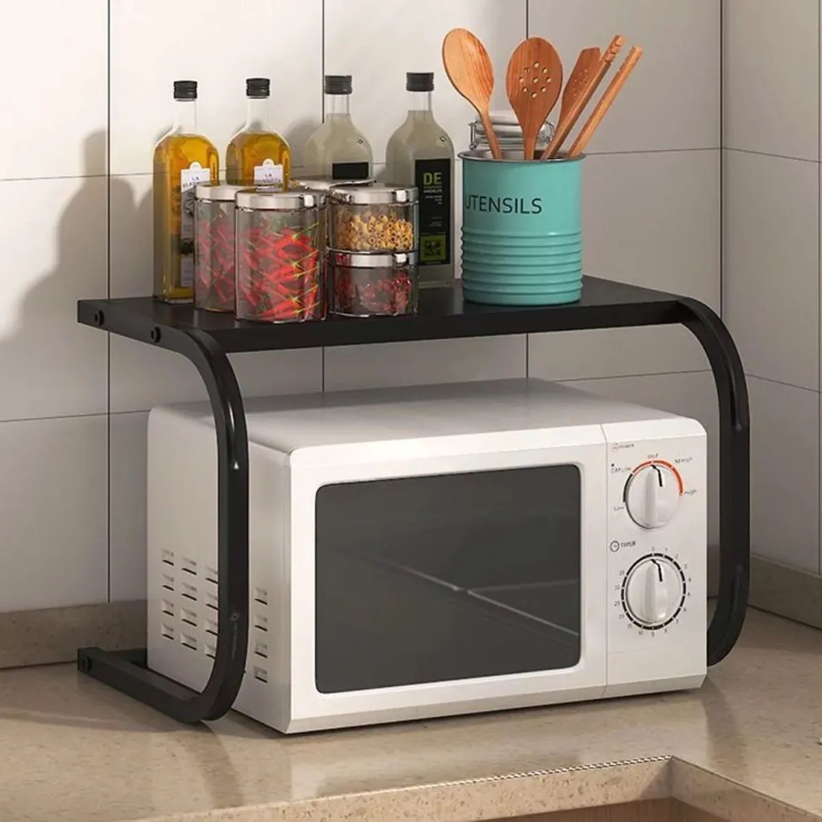 Organizador de Cocina Estante Multiuso Acero Inox Negro - imagen 2