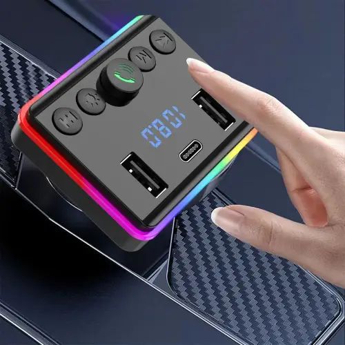Cargador FM Bluetooth para Auto/Camión 12V/24V – 2 USB + USB-C - imagen 2