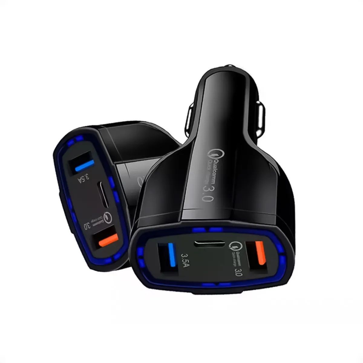 Cargador Usb Para Auto con Carga Rápida 2 Puertos 1tipo C Qc 3.0 - imagen 2