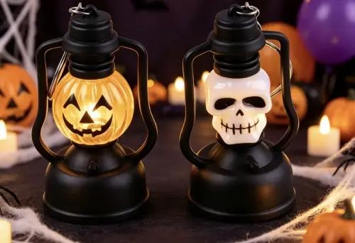LINTERNA-LLAVERO DISEÑO CALABAZA Y CALAVERA - imagen 3