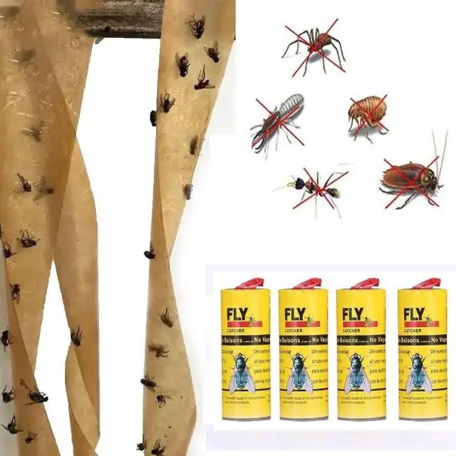 Cinta Adhesiva Atrapa Moscas e Insectos - imagen 2