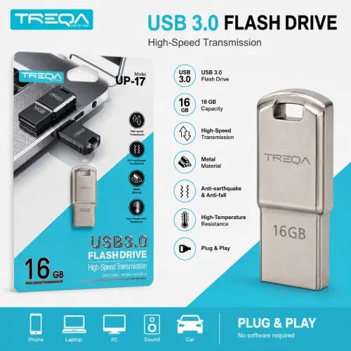 PENDRIVE METÁLICO TREQA USB 3.0 16GB - imagen 3