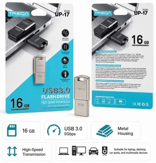 PENDRIVE METÁLICO TREQA USB 3.0 16GB - imagen 2