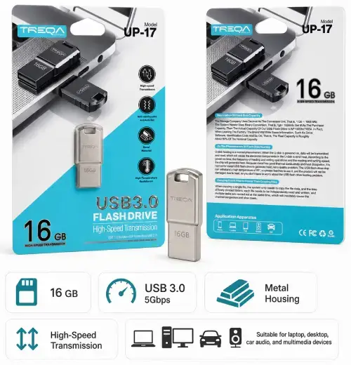 PENDRIVE METÁLICO TREQA USB 3.0 16GB - imagen 2