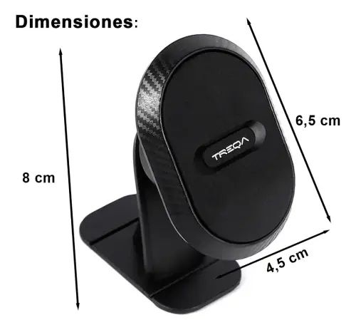 SOPORTE DE CELULAR PARA AUTO TREQA 360° 4 a 7 pulgadas 4,5x6,5x8cm - imagen 4