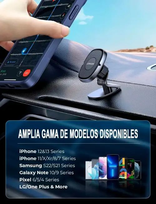 SOPORTE DE CELULAR PARA AUTO TREQA 360° 4 a 7 pulgadas 4,5x6,5x8cm - imagen 7