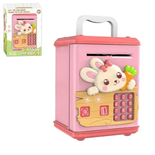 ALCANCÍA/COFRE SEGURIDAD INFANTIL CONEJO LUCES Y SONIDO, CONTRASEÑA 4 DÍGITOS A PILAS ABS 21.5x12x13cm - imagen 3