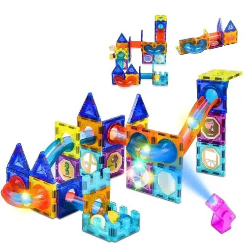 BLOQUES MAGNÉTICOS Y PELOTAS CON LUZ LED ABS 7.4cm --- 75 UNIDADES - imagen 2