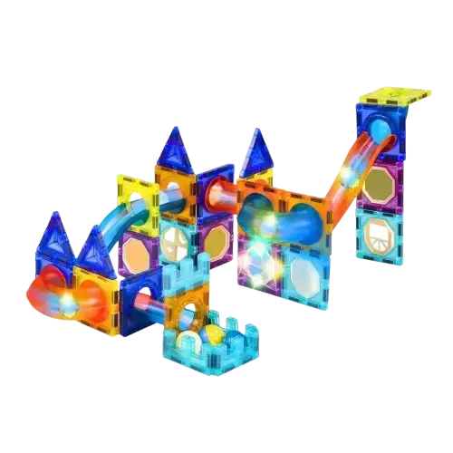 BLOQUES MAGNÉTICOS Y PELOTAS CON LUZ LED ABS 7.4cm --- 75 UNIDADES - imagen 1