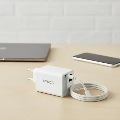 CARGADOR USB Y TIPO C CARGA RAPIDA 2.1A CON CABLE C EXTENSIBLE 65W - imagen 2