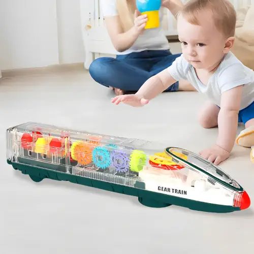 TREN AUTOMÁTICO TRANSPARENTE LUZ Y MÚSICA 30x7x5.2cm - imagen 4