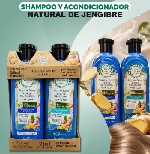 PACK SHAMPOO+ACONDICIONADOR KING LOVE JENGIBRE 400ML - imagen 2