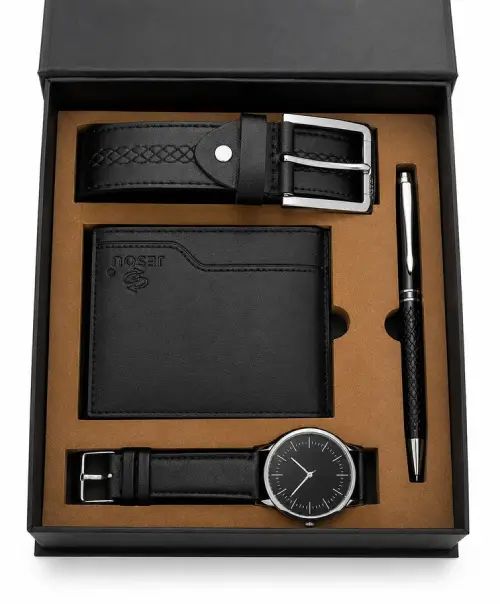 SET BILLETERA+CINTURÓN+RELOJ+LAPICERA EN CAJA DE REGALO - imagen 2