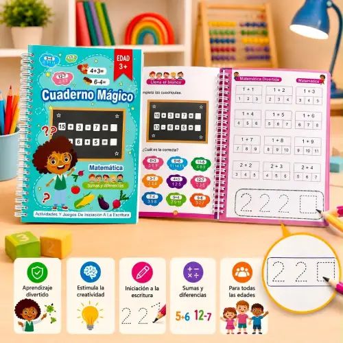 LIBRO INFANTIL ACTIVIDADES MATEMÁTICAS 18 PÁGINAS PAPEL A4 28.5x20.5cm - imagen 4