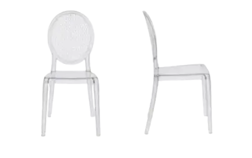 Silla Ovalada Transparente Acrílica 44x42x97cm - imagen principal