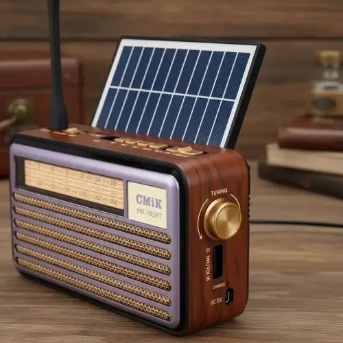 RADIO PORTÁTIL RETRO CMIK AM/FM BLUETOOTH 5W 20.5x6.1x11.5cm - imagen 4