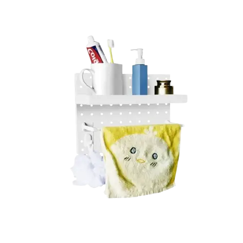 ORGANIZADOR MULTIUSO DE PARED PARA BAÑO 1 ESTANTE 30x26.8cm